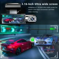 Dual Lens HD Dash Cam with Cabin View thumbnail 2
