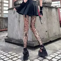 Gothic Skull Hollowed Out Tights thumbnail 6