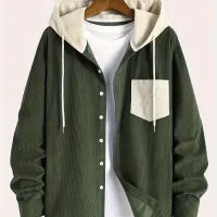 Men's Corduroy Hooded Jacket thumbnail 3