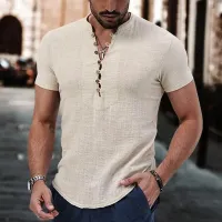 Men's Cotton Linen Button Shirt thumbnail 5