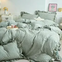 Camel Plaid Duvet Cover Set 3-Piece thumbnail 4