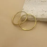Gold Minimalist Hoop Earrings thumbnail 6