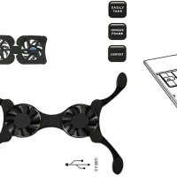 Foldable USB Laptop Cooling Fan Stand thumbnail 4