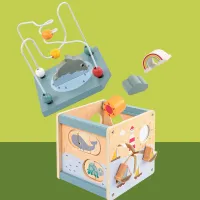 5-in-1 Wooden Activity Cube for Toddlers thumbnail 5