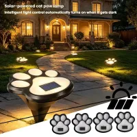 Solar Paw Print Pathway Lights thumbnail 1