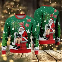Santa Claus 3D Christmas Sweater Pullover thumbnail 3