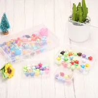Clear Storage Box with Hinged Lid, Plastic Stackable Rectangle Organizer Container for Bead Jewelry Small Item Art Craft Project thumbnail 5