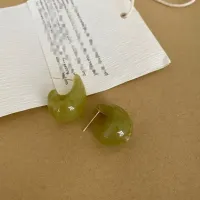Retro Amber Brown Comma Earrings thumbnail 6