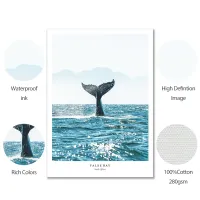 Minimalist Blue Whale Tail Canvas Art thumbnail 6