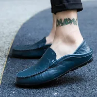 Men's Leather Loafers Slip-On Boat Shoes thumbnail 2