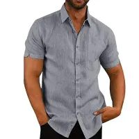 Men's Summer Cotton Linen Shirts thumbnail 4