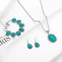 Vintage Turquoise 3-Piece Healing Stone Jewelry Set thumbnail 3