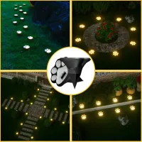Solar Paw Print Pathway Lights thumbnail 2