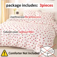 Red Heart Duvet Cover Set 3-Piece thumbnail 3