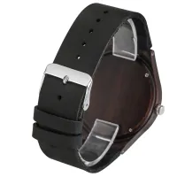 Classic Ebony Wood Quartz Men's Watch thumbnail 3