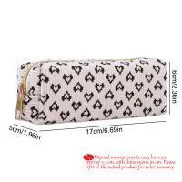 Heart Print Corduroy Pencil Case thumbnail 4