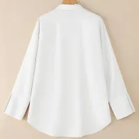 ZANZEA Oversized White Button-Up Blouse thumbnail 3