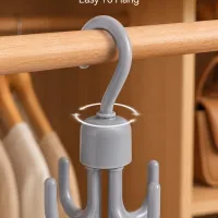 360° Rotating 4-Claw Closet Hook Hanger thumbnail 5