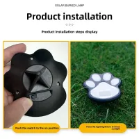 Solar Paw Print Pathway Lights thumbnail 4