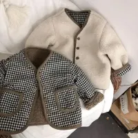 Kids Reversible Plush Plaid Jacket thumbnail 1