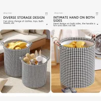 Houndstooth Foldable Laundry Basket thumbnail 2
