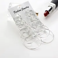6-Pair Gold & Silver Hoop Earrings Set thumbnail 2