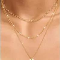 Dainty Layered Gold Necklace Set thumbnail 6