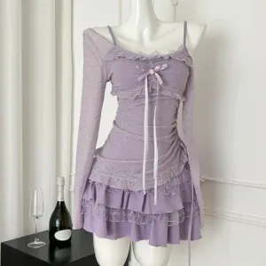 Coquette Aesthetic Clothes Bows Lace Ribbons product 3
