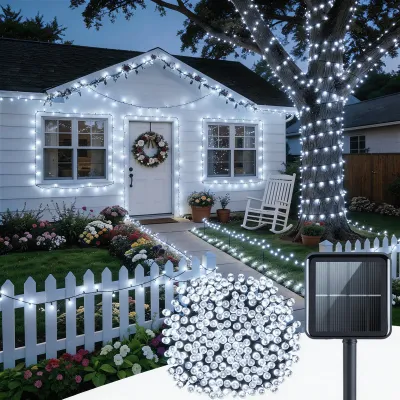 72,18 футів сонячних гірлянд, 200 LED IPX4 казкових вогників для зовнішньої тераси, заднього двору, ганку, весілля, різдвяного декору. 4