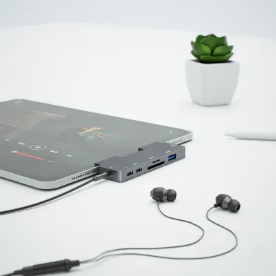 USB C Hub USB3.1 HUB With PD Charging TF/SD Card Reader HDMI Earphone Jack Type-c Data For iPad Pro MacBook Air Type-C HUB