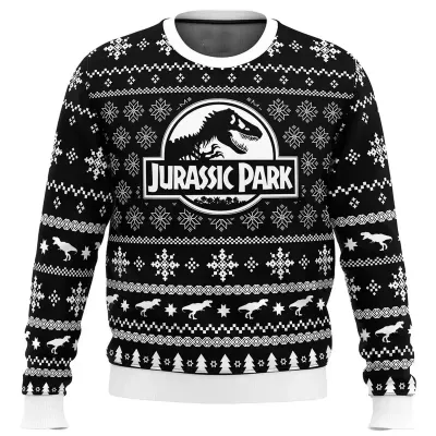 Jurassic Park Dinosaurs Merry Christmas Clothing Gifts Santa Claus sweaters Men's and women's hoodies 3D Autumn and Winter Party
