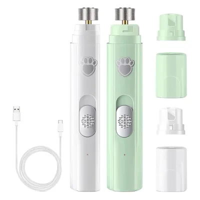 USB Rechargeable Electric Dog Nail Grinder Painless Pet Nail Clipper with Polisher Wheel for Small to Large Pets