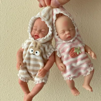 OtardDolls 1 Pc Lifelike Mini Silicone Reborn Doll Handmade Bebe Newborn Doll Girl For Birthday Gifts