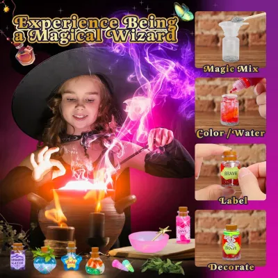 Little Magician Potion, Children's DIY Wizard Toys, Creative Experiments DIY Ornament Toys Gift for Christmas/Birthday/Halloween
