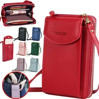 Fashion Single Shoulder Crossbody Cell Phone Bag Mini Versatile Satchel Multi Card Position Card Bag Keycase Female