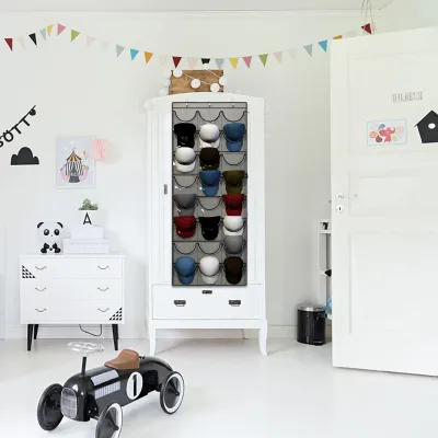 24 Grid Hanging Shoe Organiser Wall-mounted Sundries Shoes Slippers Storage Bag Fabric Closet Bag Behind Doors for Home Storage