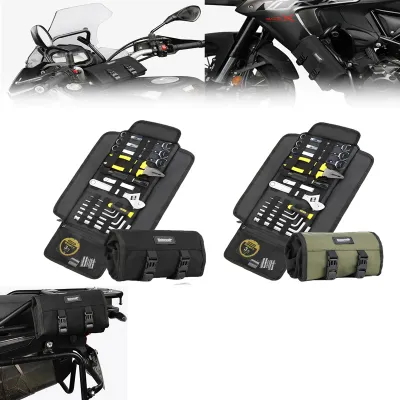 Universal Motorcycle Tool Bag Roll Toolkit Saddle Bag Portable Repair Kit Storage Pouch Large Capacity Side Tool Bag