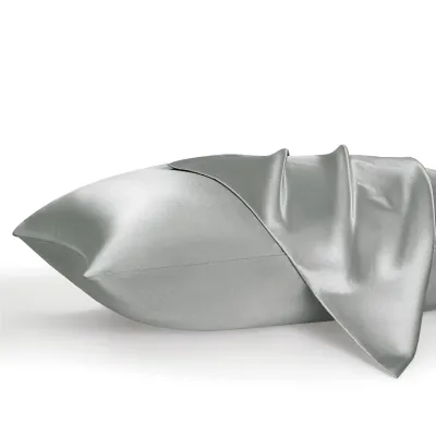 Satin Pillowcase for Hair and Skin Care Standard Queen Washable Pillow Covers Set of 2 with Envelope Closure Gifts for Women Men