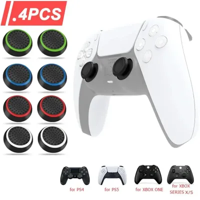 New 4Pcs Silicone Thumb Stick Grip Caps, Compatible with Sony PS5 PS4 PS3 PS2 PS ONE, Xbox One/360, PS4 Pro Slim Controller