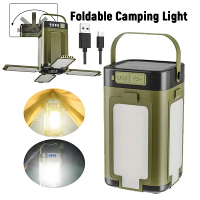 Foldable Camping Light Power Bank Rechargeable Lantern Waterproof Portable Flashlight LED Tent Light for Camping Hiking Fishing
