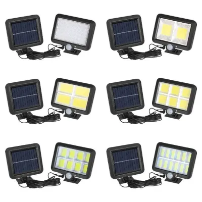 2025 COB LED Solar Powered Light Outdoors PIR Motion Sensor Sunlight Waterproof Wall Garden Decor Emergency Street Security Lamp