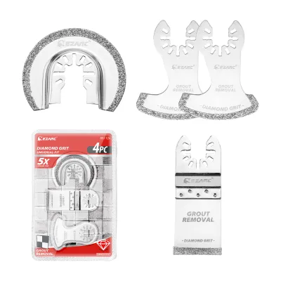 EZARC 4PCS Diamond Oscillating Tool Blade Set, Multi Tool Mortar Cutting Saw Blades Precise for Grout Removal, Soft Tile Cut