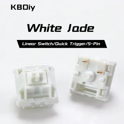 KBDiy White Jade Switch Keyboard 5-Pin 42gf LY Stem POM Linear Switches For Custom DIY 60 Gaming Mechanical Keyboard Aula F75