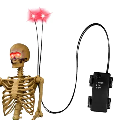 Halloween Led Glowing Eyes with Timer Light Up Skeleton Eyes Horror Diy Eyes for Masks Pumpkins Tombstones and Props