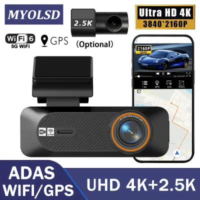 4K 2160P+2.5K 1440P ADAS Dual Lens Car Dash Cam WiFi Connect Front And Rear View Black Box 24H Parking Assistance for Vehicle