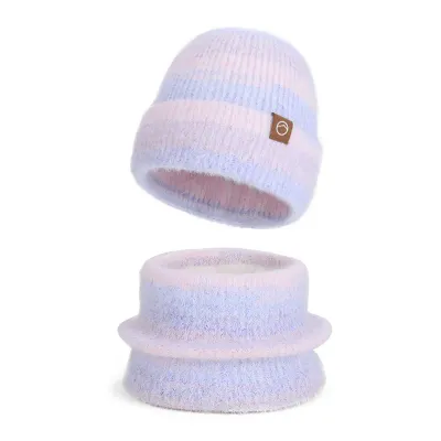 Women's 3-Piece Winter Set Knit Hat Scarf Fleece Lined Beanie with Ear Flaps Thermal Outdoor Cold Weather