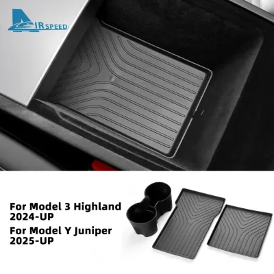 Car Armrest Storage Box For Tesla Model Y Juniper 2025 Model 3 Highland 2024-UP ABS Center Console Organizer Tray Accessories