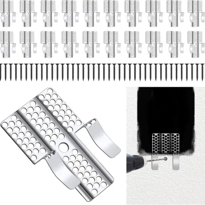 Drywall Repair Clips Wall Patch Kit with Screws for 1/2 Inch Sheetrock Professional Drywall Hole Repair Solution for DIY Repair
