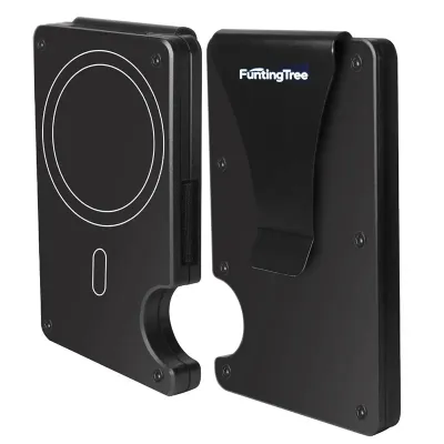 Compatible with MagSafe Wallet, Slim Wallet for Men with Money Clip, Rfid Blocking Metal Card Holder, Minimalist Magnetic Wallet