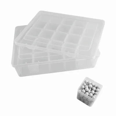 Plastic Diamond Painting Beads Storage Box Transparent with Lid Small Bead Containers Stackable Portable Craft Organizer